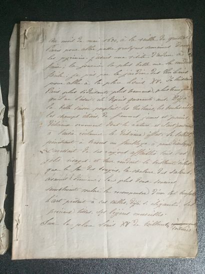  [REVOLUTION de 1830] Manuscrit titré "Histoire d'un serin", avec la mention barrée...