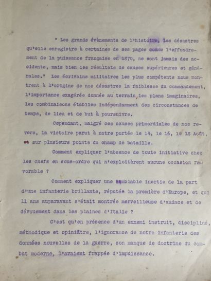 null [MILITARIA] Captain De La ROQUE: Memorandum: Mechanism of combat of the Company....