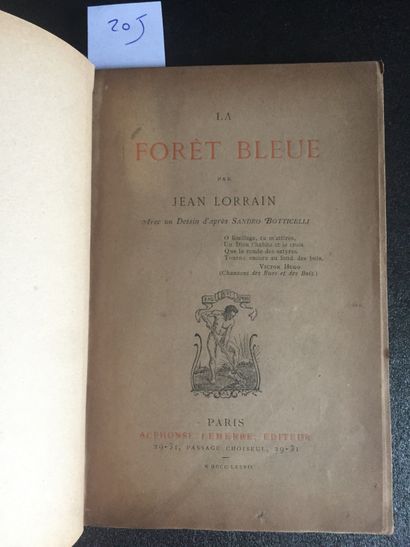 null LORRAIN (Jean): La Forêt bleue. Lemerre, 1883. In-12 demi-basane d'époque, dos...
