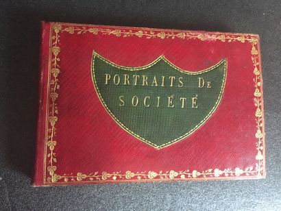  [SILHOUETTES] Manuscrit titré « Portraits de Société ». Un volume in-12 oblong plein...