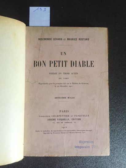 null GERARD (R.) and ROSTAND (M.): Un bon petit diable. Fasquelle, 1912. In-8 half-green...