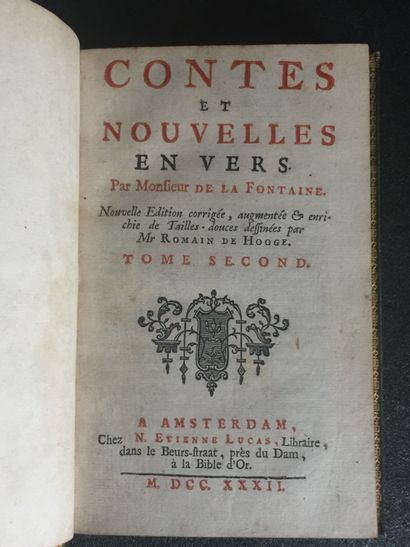  LA FONTAINE: Contes et Nouvelles en vers. Amsterdam, Chez Lucas, 1732. 2 volumes...