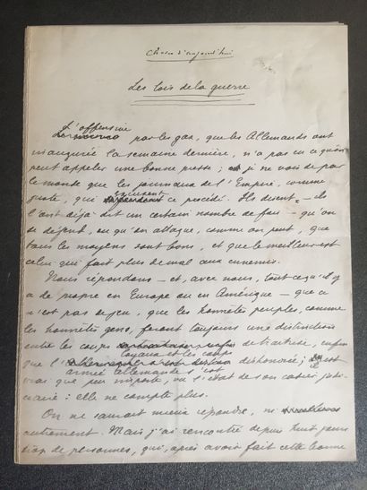 null HERMANT Abel (1862-1950) French writer: Autograph manuscript signed, undated...