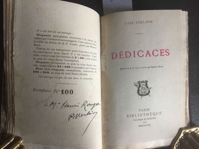 null VERLAINE (Paul): Dedications. Bibliothèque artistique & littéraire, 1890. In-12...