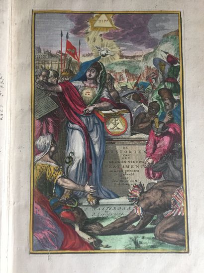 BIBLE : Basnage : T Groot Waerelds Tafereel…Amsterdam, Lindenbergh, 1721. In-folio...