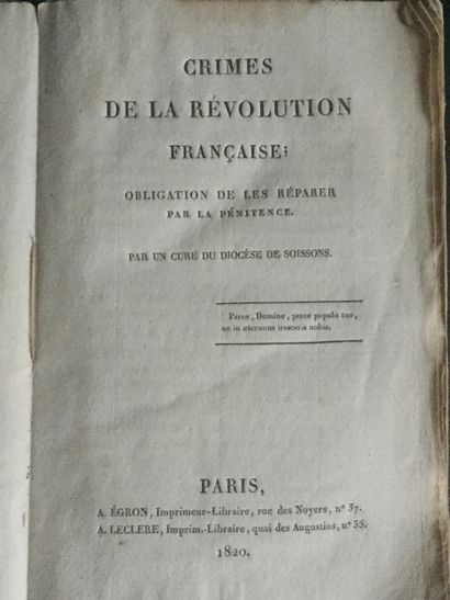  [REVOLUTION Française] [BEAUCHAMP] Crimes de la Révolution Française; obligation...