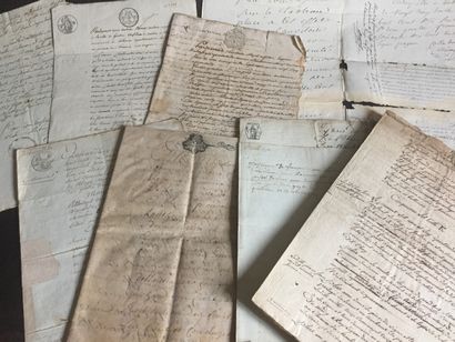  GUYENNE - LIBOURNE. Réunion de 25 documents manuscrits d'époque XVIIIe- début XIXe...