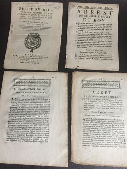 NOBLESSE - Réunion de 4 documents anciens...