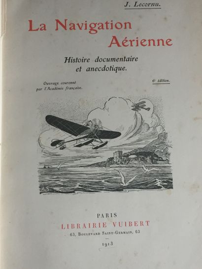 null LECORNU (J.): La Navigation aérienne. Vuibert, 1913. Grand in-8 percaline verte...