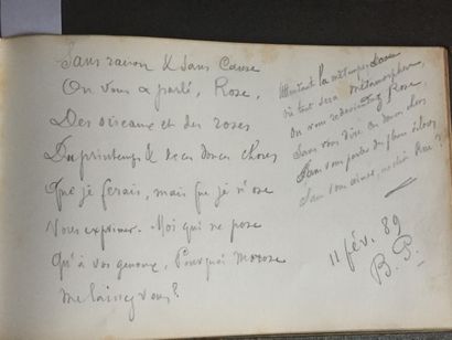 null ALBUM AMICORUM: Un volume in-8 à l'italienne plein chagrin vert d'époque (défauts)....