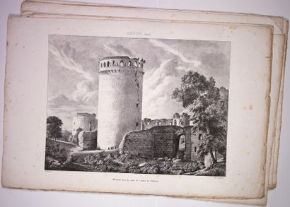 null AISNE. CHÂTEAU DE COUCY. 7 Lithographies de Godefroy ENGELMANN (1788-1839) imprimeur...