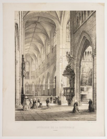 null FINISTERE. QUIMPER. "Interior of the Cathedral of Quimper. Painted by Coïc....