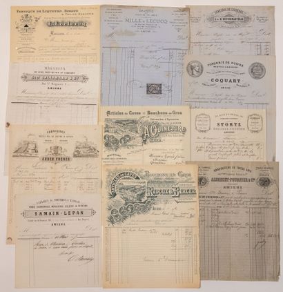 null (SUM) INVOICES FROM AMIENS. Collection of 35 documents from 1853 to 1918: 33...