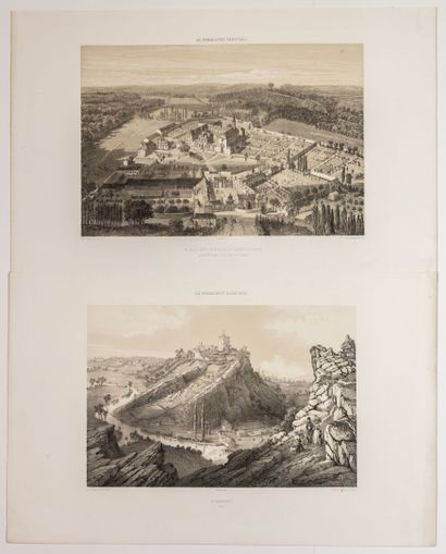 null ORNE. 2 Lithographies de « La Normandie illustrée. » (c. 1854), Charpentier,...