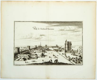 null VAL DE MARNE. "Prosp. of the Castle of VINCENNES. Engraving after MERIAN in...