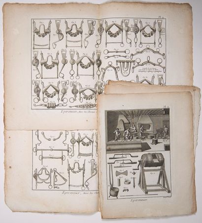 null (EQUITATION. SPHERING) 5 PLATES OF THE ENCYCLOPEDIA OF DIDEROT D'ALEMBERT, printed...
