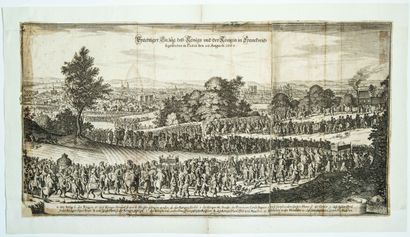 null CORTÈGE DU ROI LOUIS XIV ET DE LA REINE entrant à PARIS le 26 août 1660. 17th...