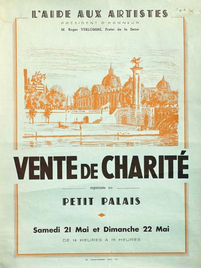 null (PARIS 1949) VENTE DE CHARITÉ organisée au PETIT PALAIS 21 et 22 Mai 1949, pour...