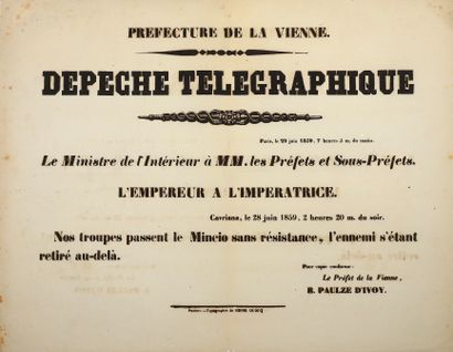 null NAPOLEON III. CAMPAIGN OF ITALY. TELEGRAPHIC DEPT. - The Minister of the Interior...