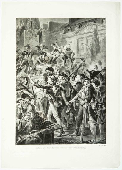 null "THE FATHERLAND IS IN DANGER". Litho by Ch. Motte, Marin Lavigne del. (45 x...