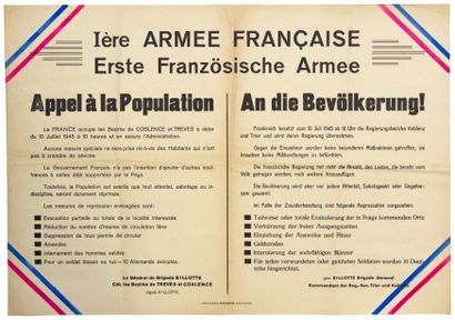 null OCCUPATION DE L'ALLEMAGNE EN 1945 de la «1ère ARMEE FRANÇAISE» - Appel à la...