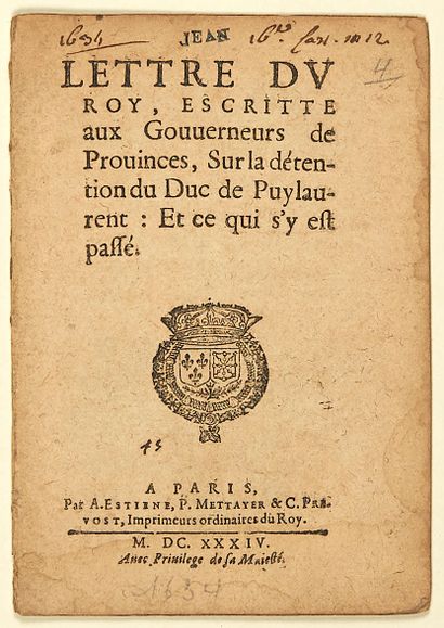 DUKE OF PUYLAURENS. 1634. 