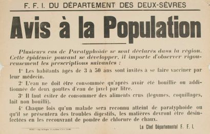 null « F.F.I. du Département des DEUX-SÈVRES. » Avis à la Population (Fin 1944)...