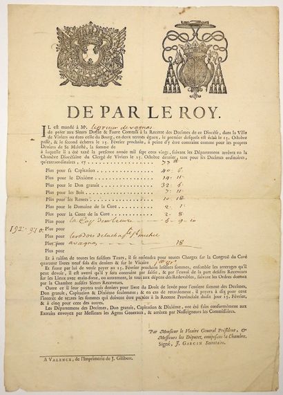 null ARDÈCHE. 1720. VAGNAS (07) - By the King, it is mandated to Mr. the Prior of...