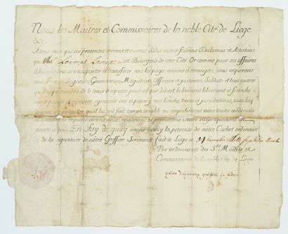 null BELGIUM. LIÈGE. Set of 10 old documents concerning Belgium from 1730 to 1819...