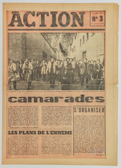 null MAI 1968. JOURNAL « ACTION » N°3, du 21 Mai 1968 : « CAMARADES ; Une semaine...
