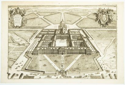 null PARIS. LES INVALIDES. 2 17th century engravings, representing the perspective...