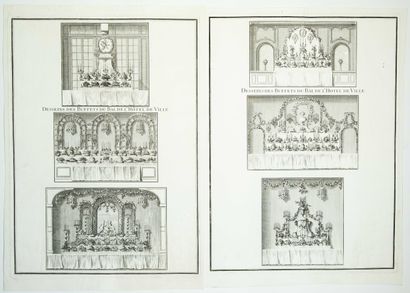 null PARIS. "Drawings of the City Hall Ball Buffets." Public parties given by the...