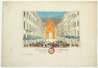 null PARIS. PEACE of 1763. "Geometrical view of the Illumination made on the subject...