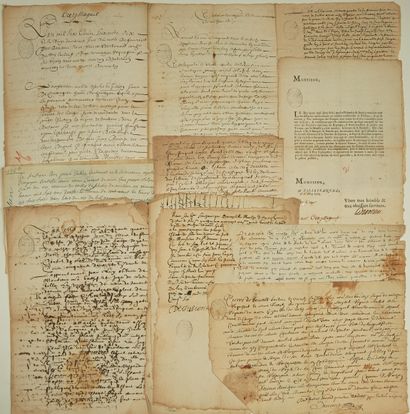 null ROUERGUE (AVEYRON) File of 18 pieces concerning the Noble family JULIEN DE CREYSSAGUET...