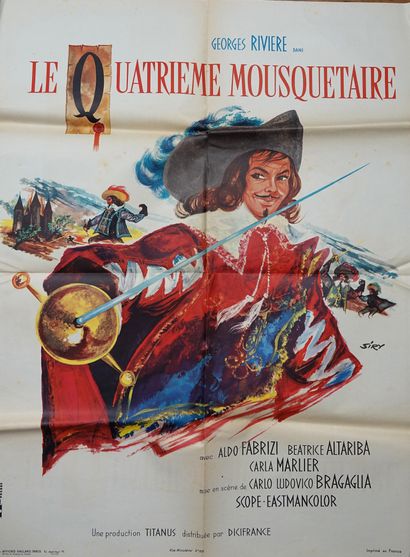 null Lot de 2 affiches de cinéma (années 1960-70) : 

- "LE QUATRIEME MOUSQUETAIRE"...