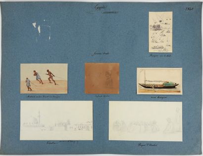 null Ecole française du XIX° siècle

Ensemble de six croquis sur le thème de l'Egypte

Mine...