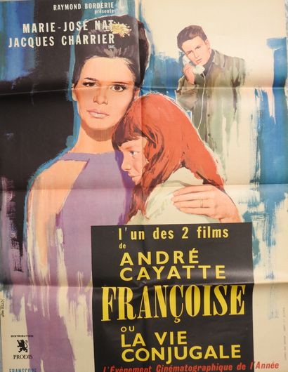 null Lot de 4 affiches de cinéma (années 1960-70) : 

- "UNE RAVISSANTE IDIOTE" (1964)...
