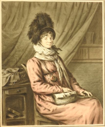 null Ecole française du XIX° siècle

Portrait de femme assise, 1879

Aquarelle sur...