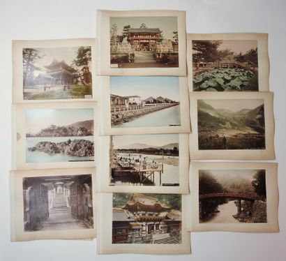 null Photograph, Japan. Circa 1880-1900. Set of about twenty prints, mainly albuminized...