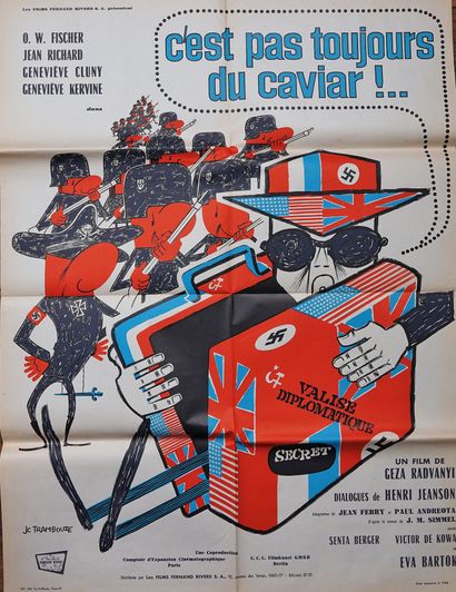null Lot de 4 affiches de cinéma (années 1960-70) : 

- "C'EST PAS TOUJOURS DU CAVIAR...
