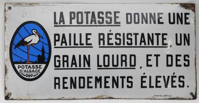 null POTASSE D'ALSACE, Potash gives a resistant straw, a heavy grain, and high yields

Enamelled...
