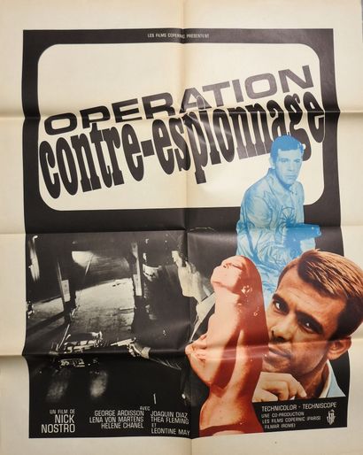 null Lot de 4 affiches de cinéma (années 1960-70) : 

- "OPERATION CONTRE-ESPIONNAGE"...