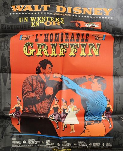 null Lot de 4 affiches de cinéma (années 1960-70) : 

- "L'HONORABLE GRIFFIN" (1967)...