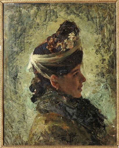 null Vicente Borrás Abella (1867–1945)

Jeune femme au voile

Huile sur toile, signée...