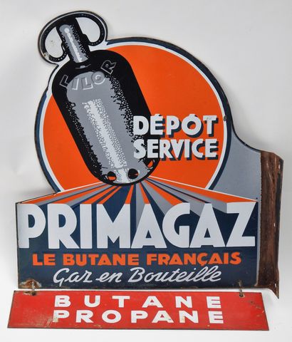 null PRIMAGAZ, Service depot - French butane - Bottled gas

Enamelled plate in cut-out,...
