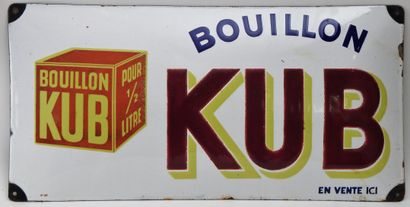 null KUB, Bouillon

Plaque émaillée rectangulaire bombée 

25,5 x 50 cm. Etat d'...