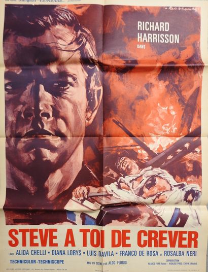 null Lot de 4 affiches de cinéma (années 1960-70) : 

- "DUEL DANS LE PACIFIQUE"...
