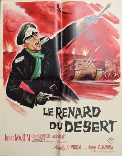 null Lot de 6 affiches de cinéma (années 1960-70) : 

- "LE RENARD DU DESERT" (1951)...