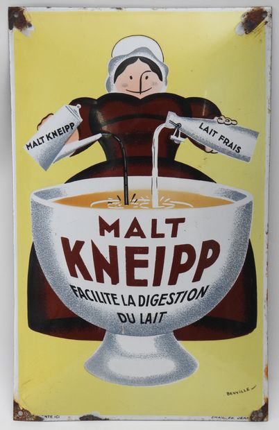 null MALT KNEIPP, Facilitates the digestion of milk

Rectangular enamelled plate...