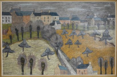 null André Even (1918–1996)

"Paysage de village"

Technique mixte sur toile, signée...